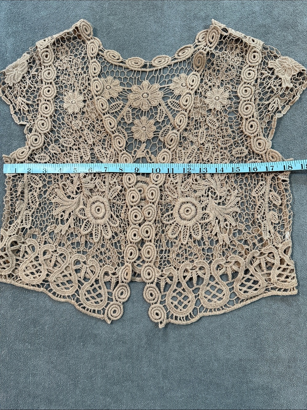 Lace Crochet Cap Sleeve Cardigan - Picture 3 of 4